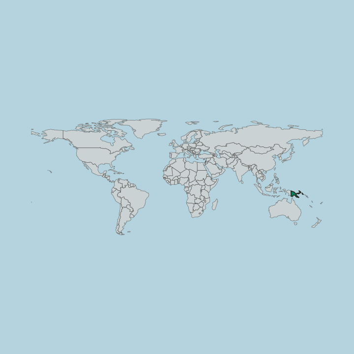Map showing Papua New Guinea — Worldwide