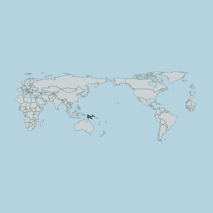 Map showing Papua New Guinea — Worldwide