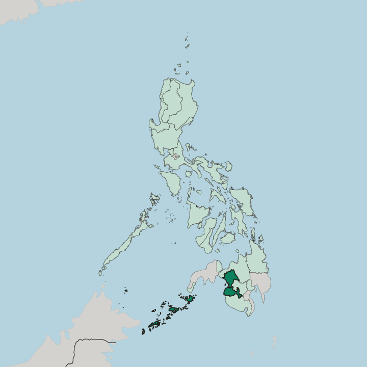 Map showing Autonomous Region in Muslim Mindanao — In Philippines