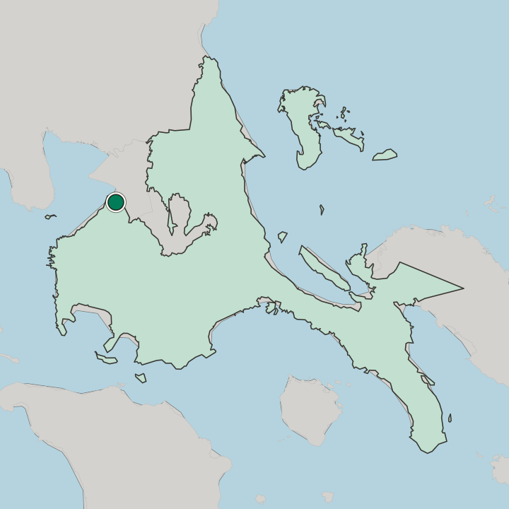 Map showing Bacoor — In Calabarzon