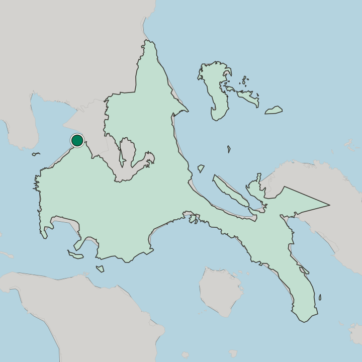 Map showing Cavite City — In Calabarzon