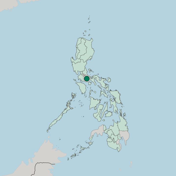 Map showing Lucena — In Philippines