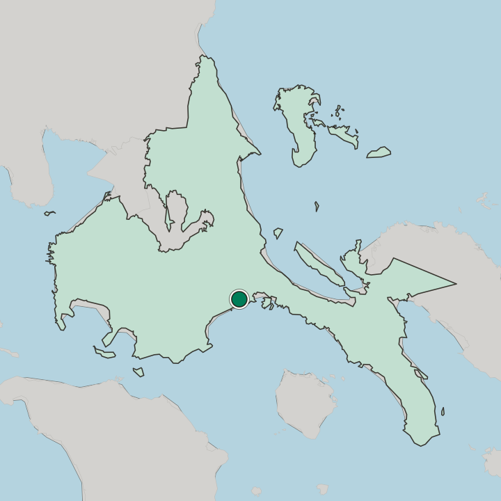 Map showing Lucena — In Calabarzon