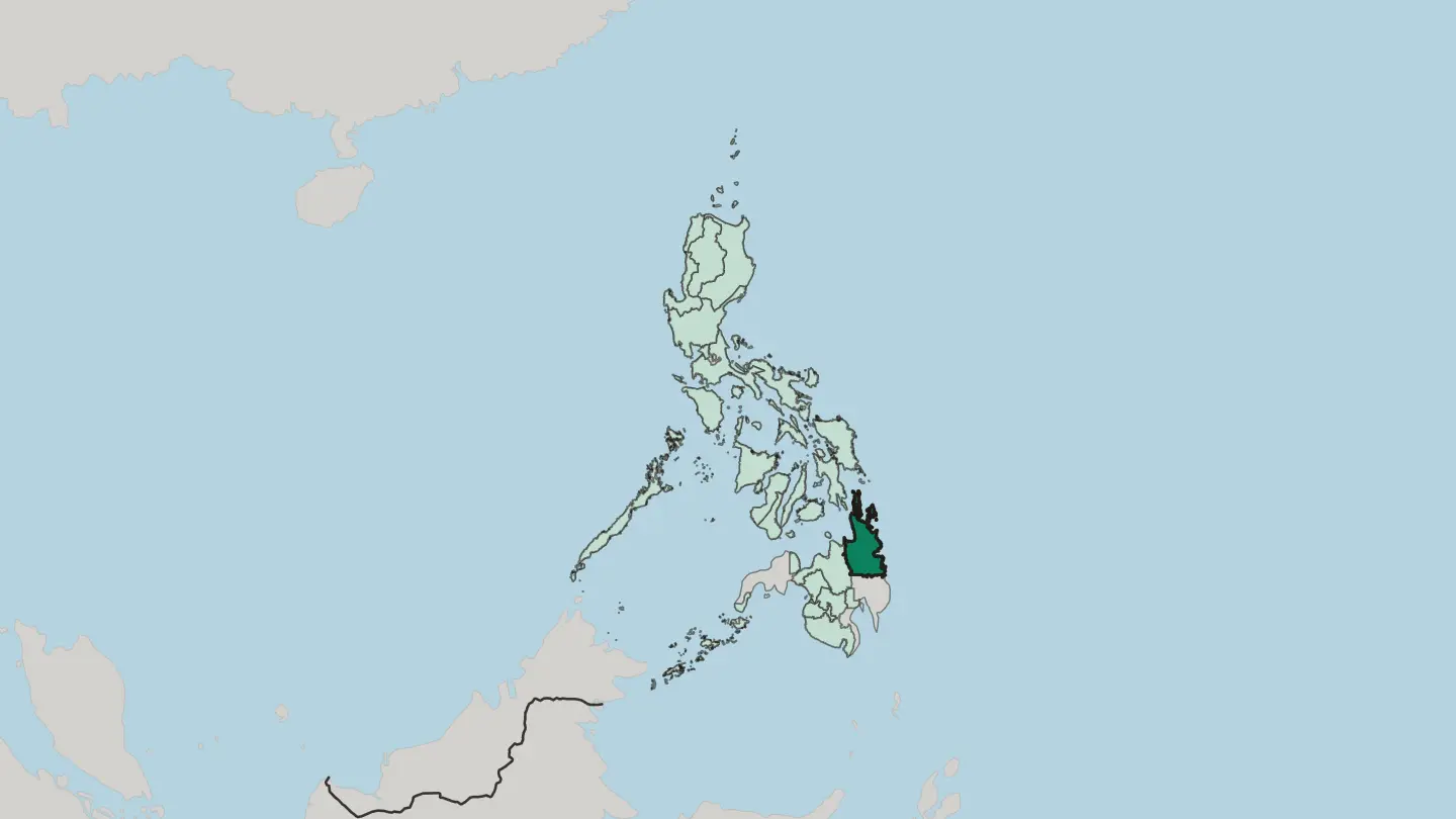 Map of Caraga in Philippines