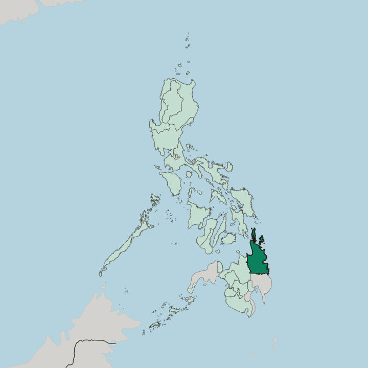 Map showing Caraga — In Philippines
