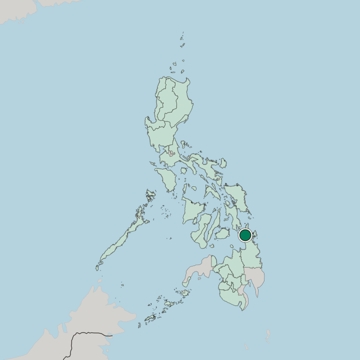 Map showing Surigao — In Philippines