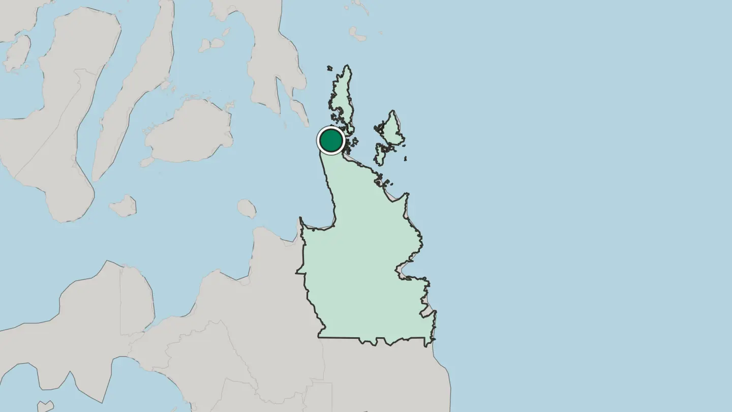 Map of Surigao in Philippines