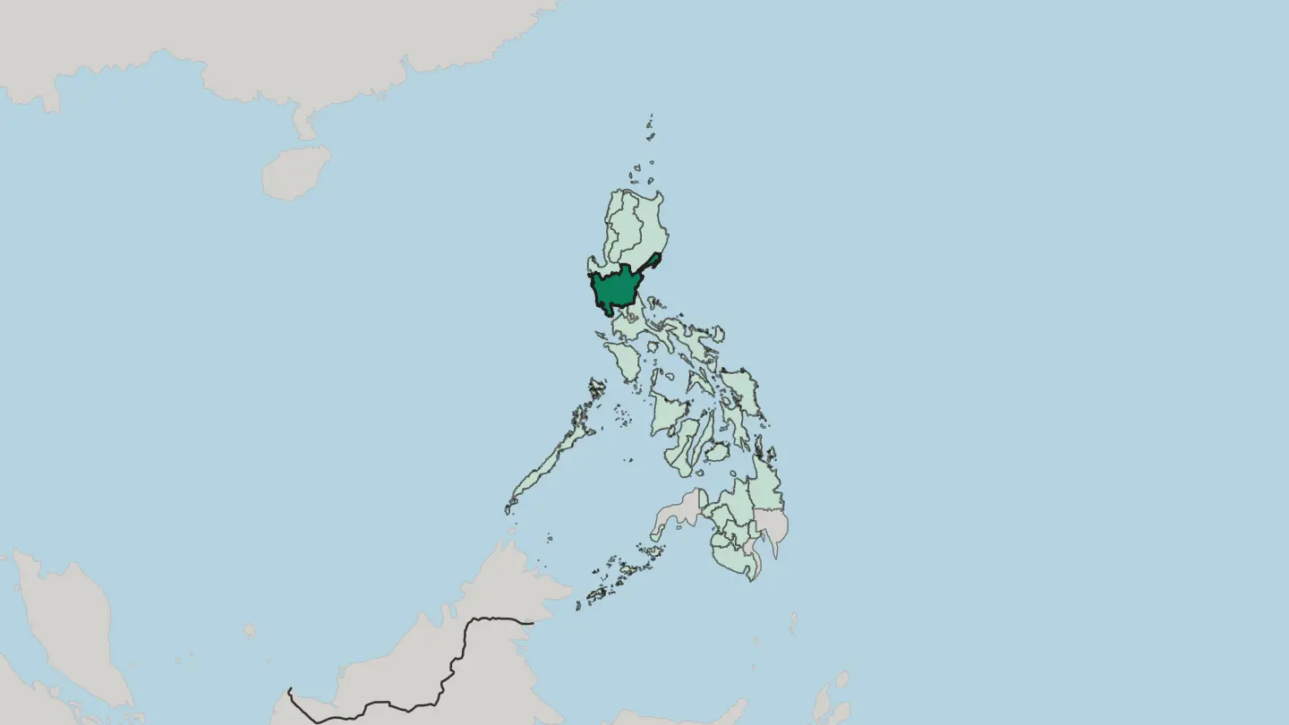 Map of Central Luzon in Philippines