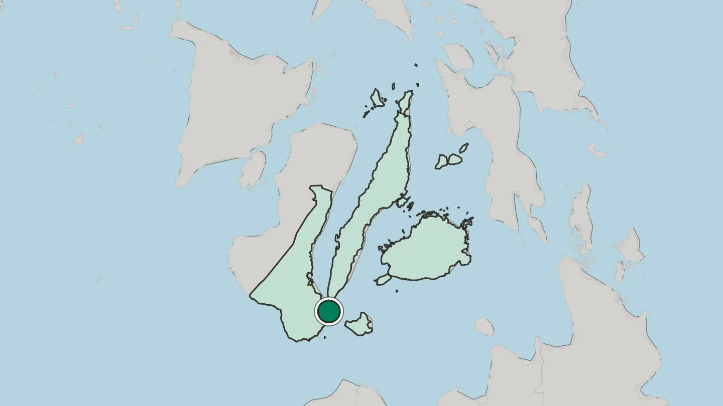 Map of Dumaguete in Philippines
