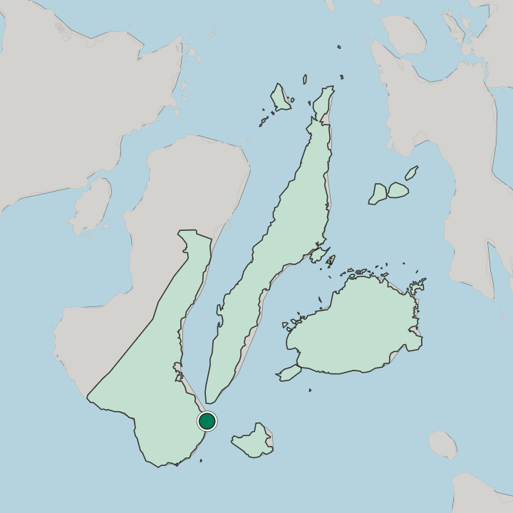 Map showing Dumaguete — In Central Visayas
