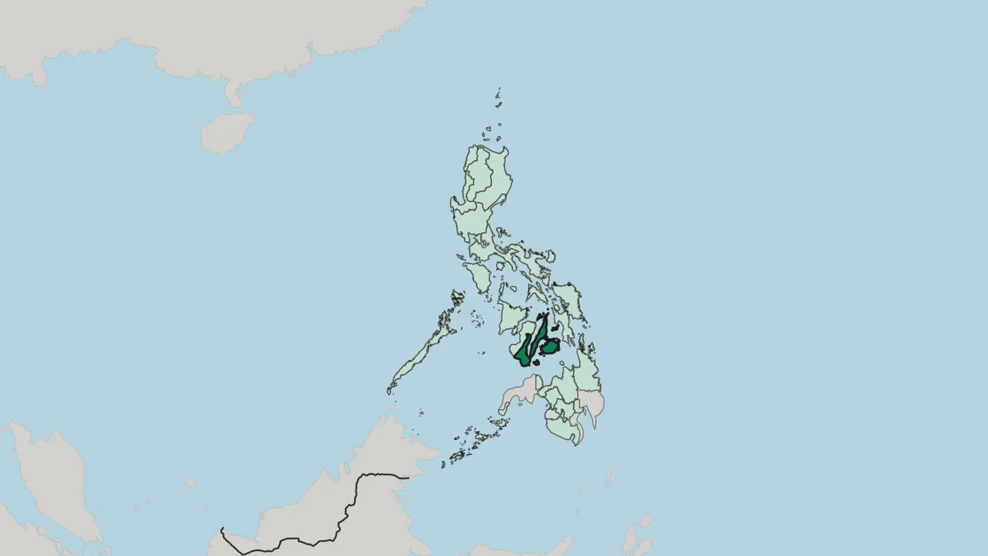Map of Central Visayas in Philippines