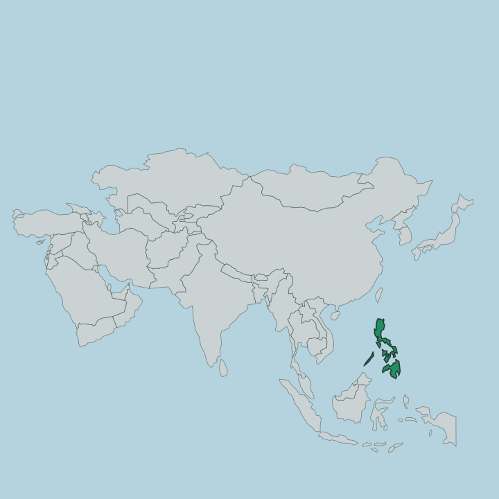 Map showing Philippines — In Asia