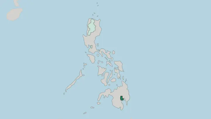 Map of Davao in Philippines