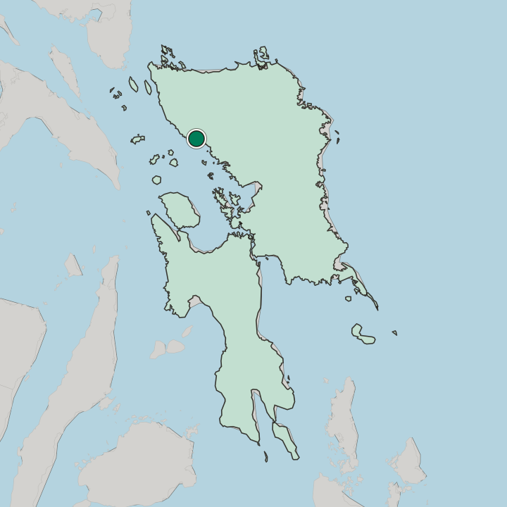 Map showing Calbayog City — In Eastern Visayas