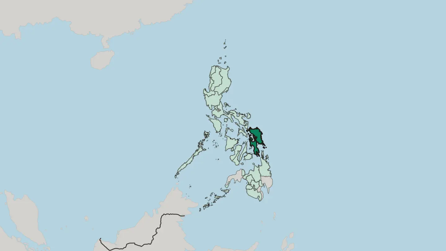 Map of Eastern Visayas in Philippines