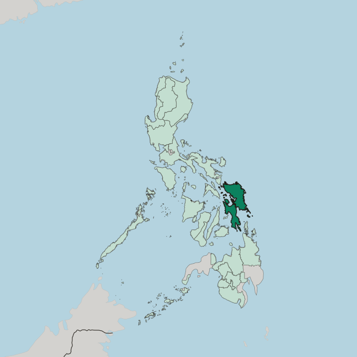 Map showing Eastern Visayas — In Philippines