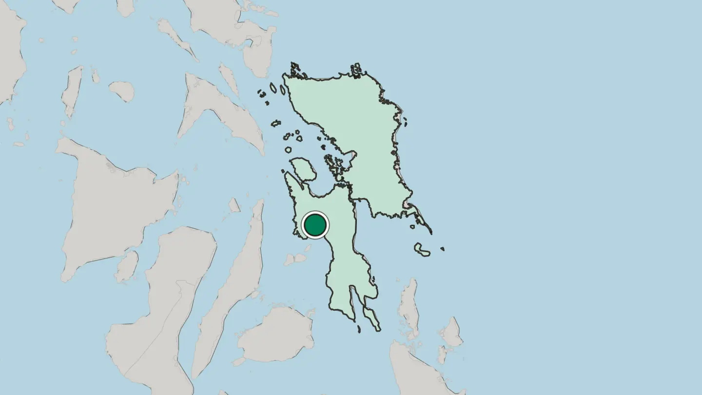 Map of Ormoc in Philippines