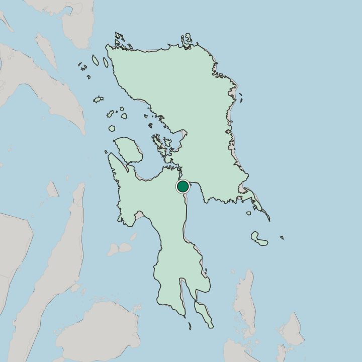 Map showing Tacloban — In Eastern Visayas
