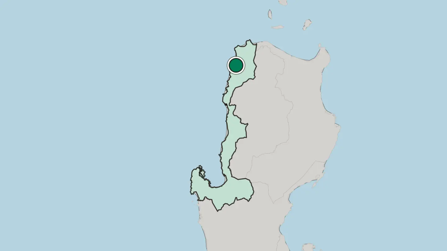 Map of Laoag in Philippines