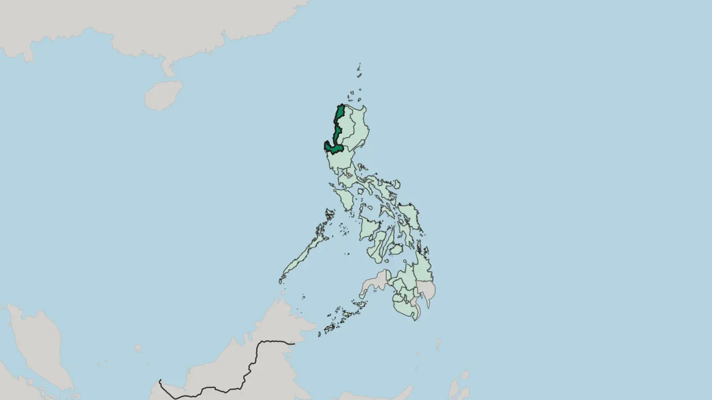 Map of Ilocos in Philippines
