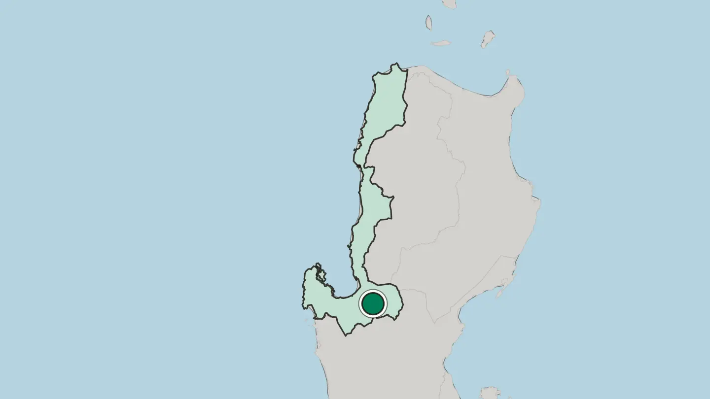 Map of Urdaneta in Philippines