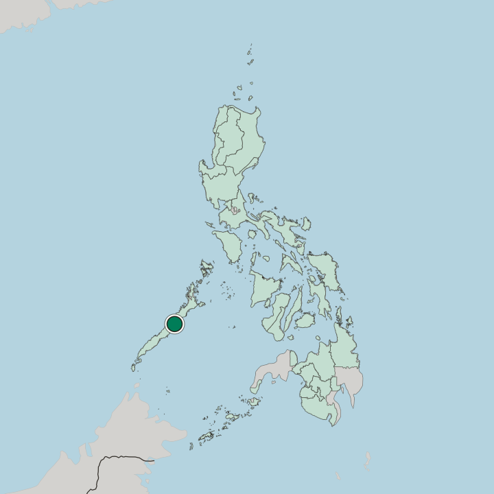 Map showing Puerto Princesa — In Philippines