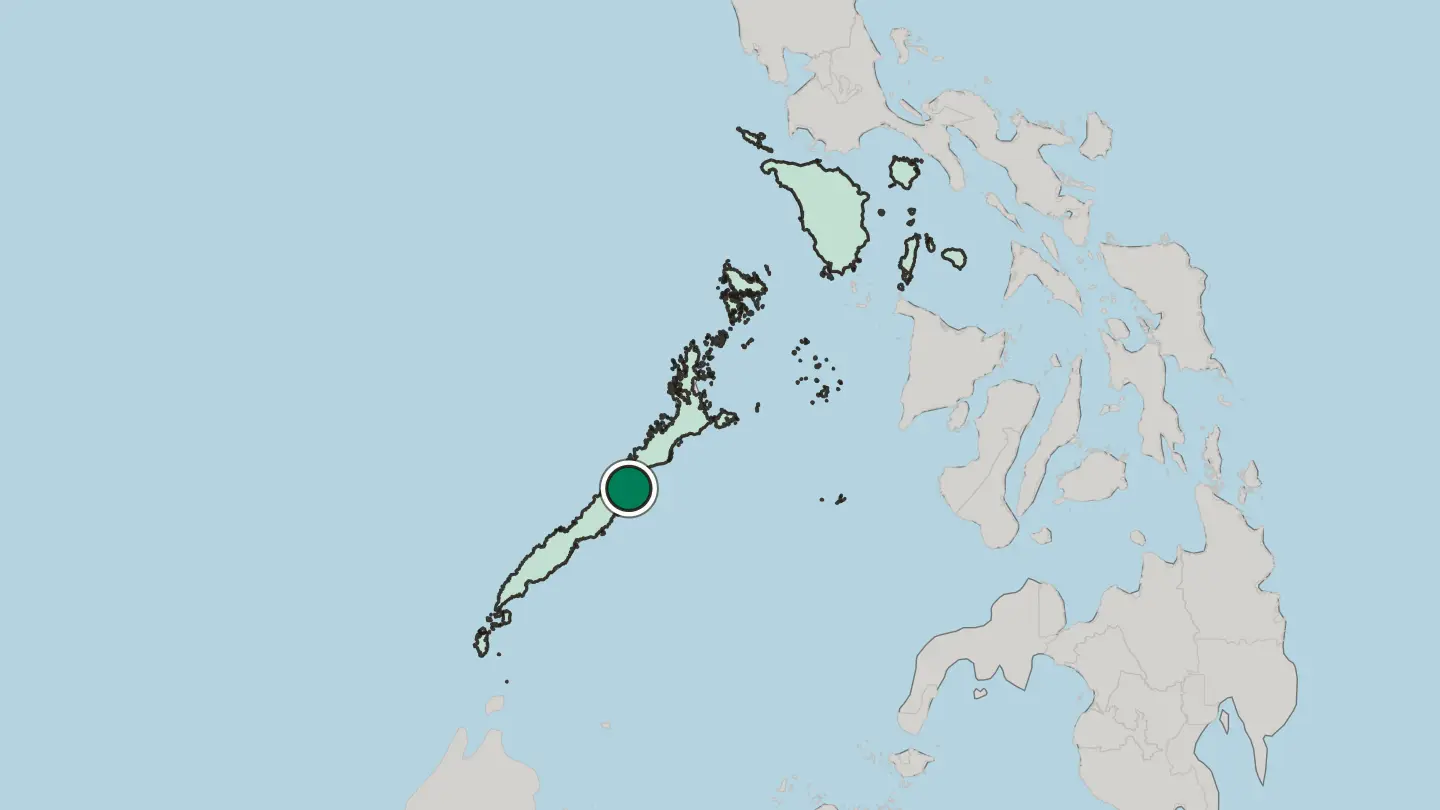Map of Puerto Princesa in Philippines