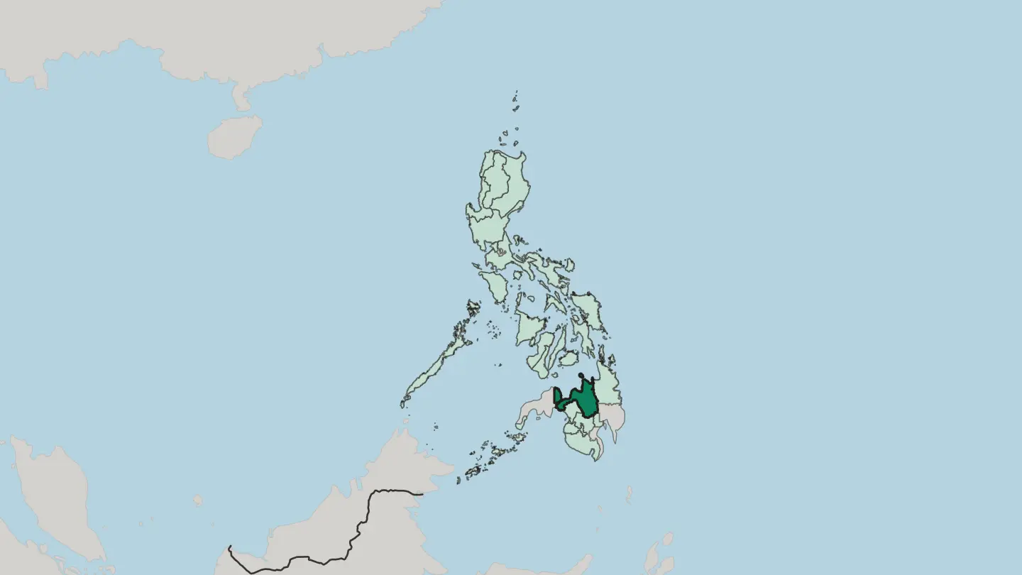 Map of Northern Mindanao in Philippines