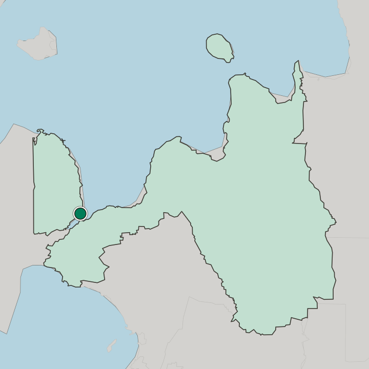Map showing Ozamiz City — In Northern Mindanao
