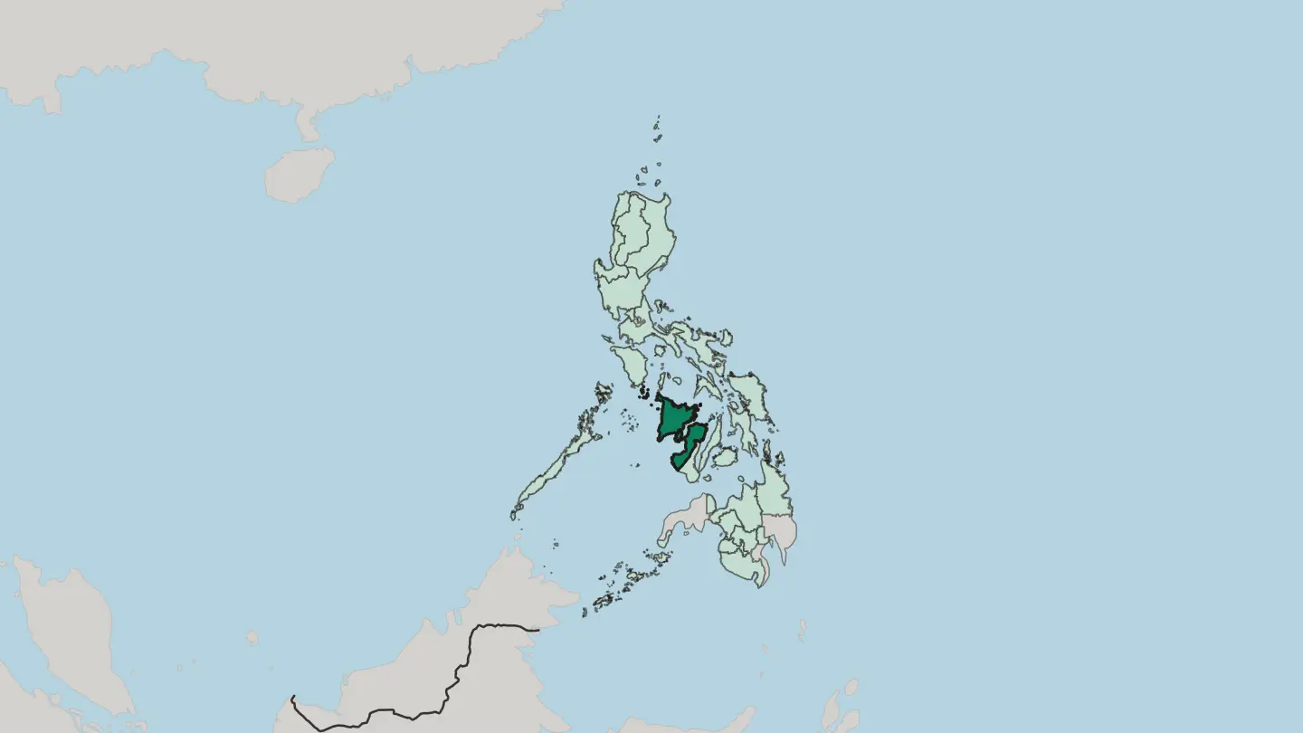 Map of Western Visayas in Philippines