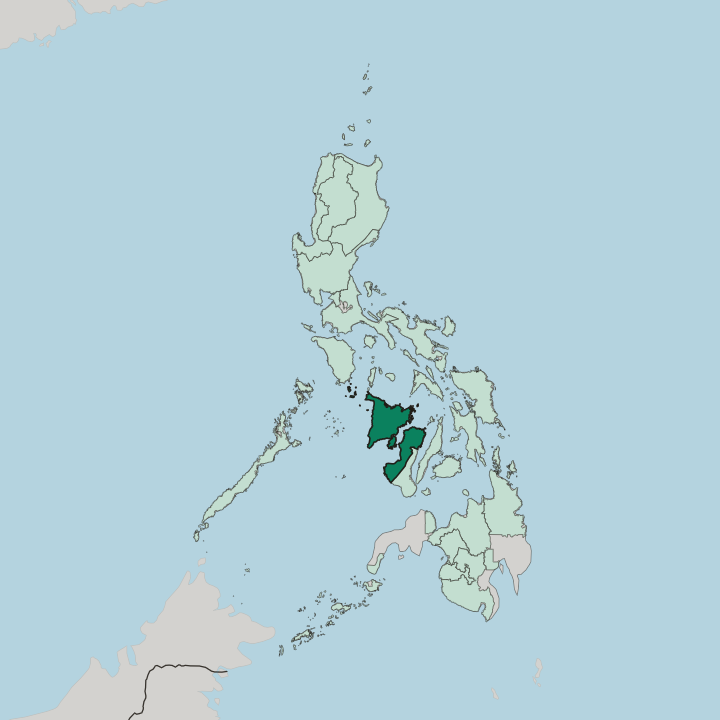 Map showing Western Visayas — In Philippines