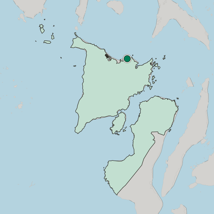 Map showing Roxas City — In Western Visayas