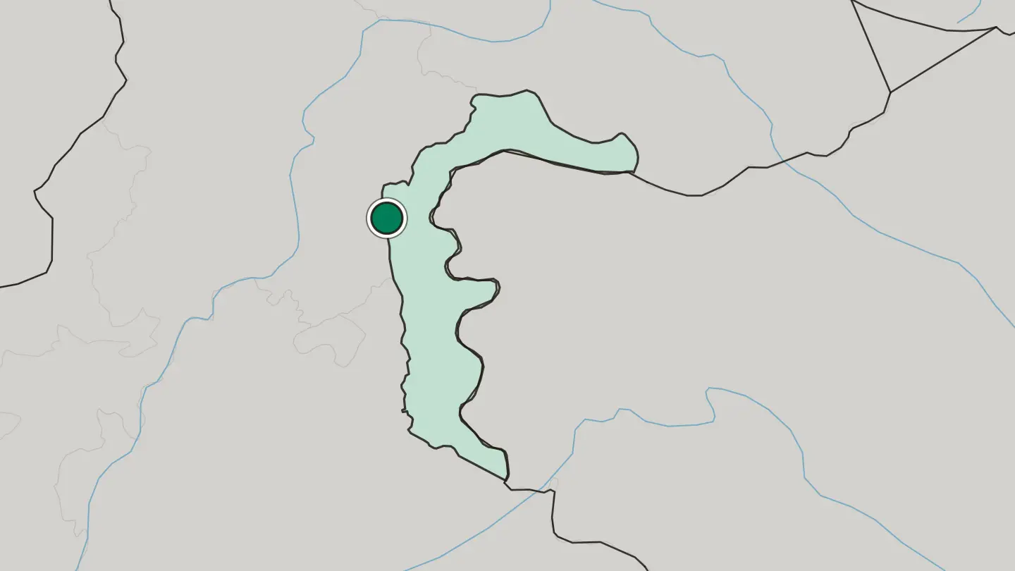 Map of Muzaffarābād in Pakistan