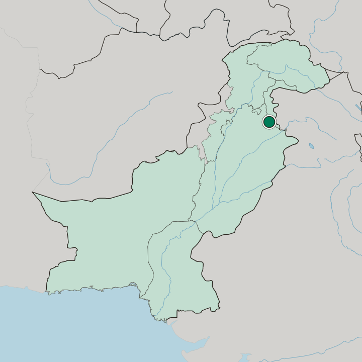 Map showing New Mirpur City — In Pakistan