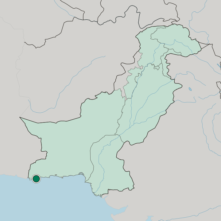 Map showing Gwadar — In Pakistan