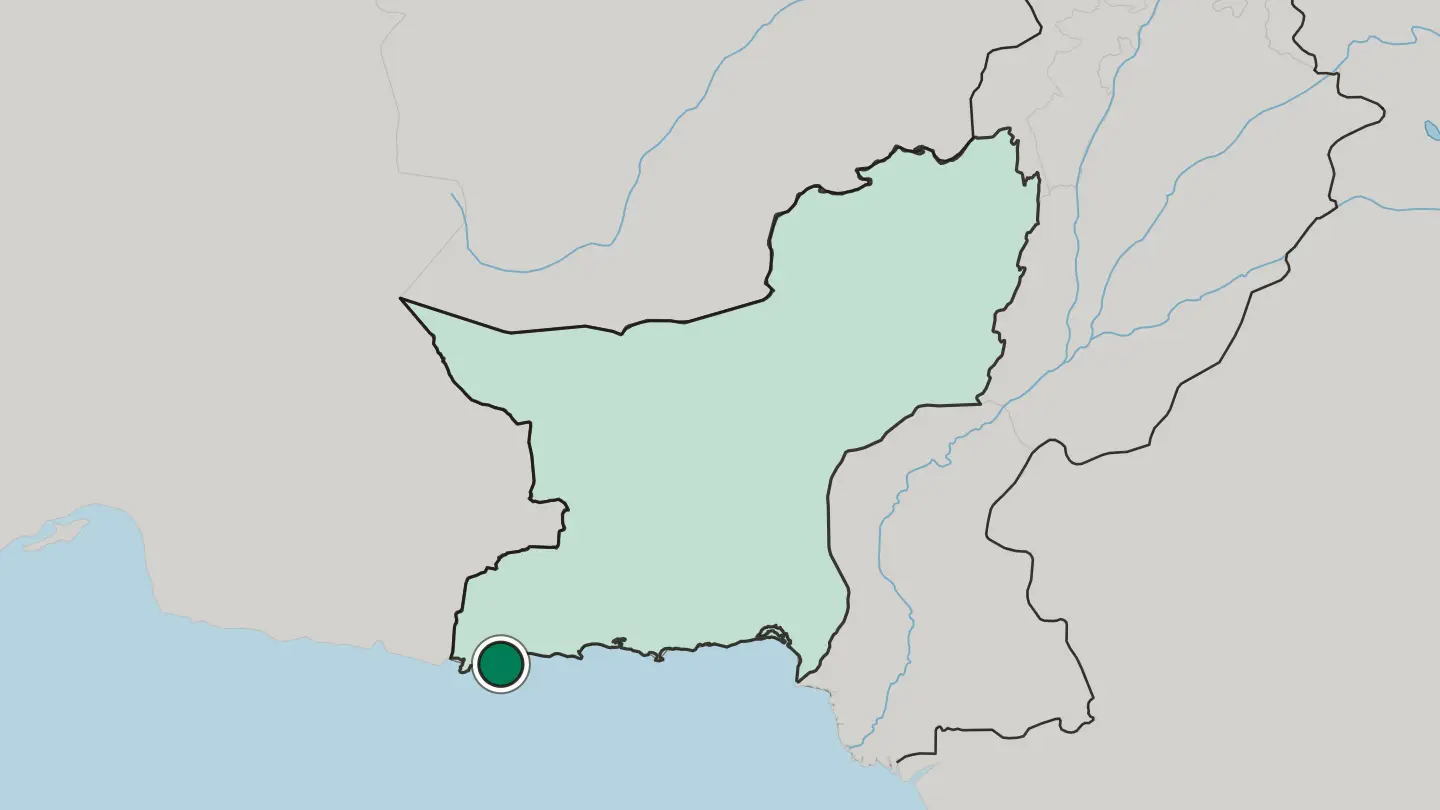 Map of Gwadar in Pakistan
