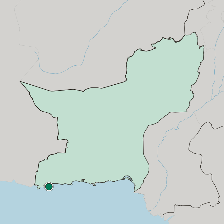 Map showing Gwadar — In Balochistan