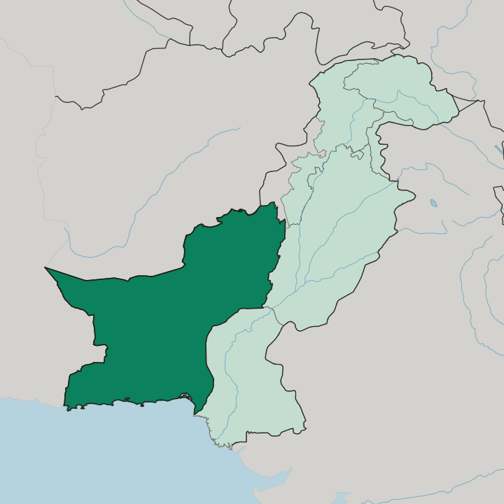 Map showing Balochistan — In Pakistan