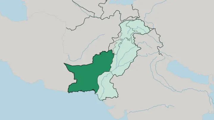 Map of Balochistan in Pakistan