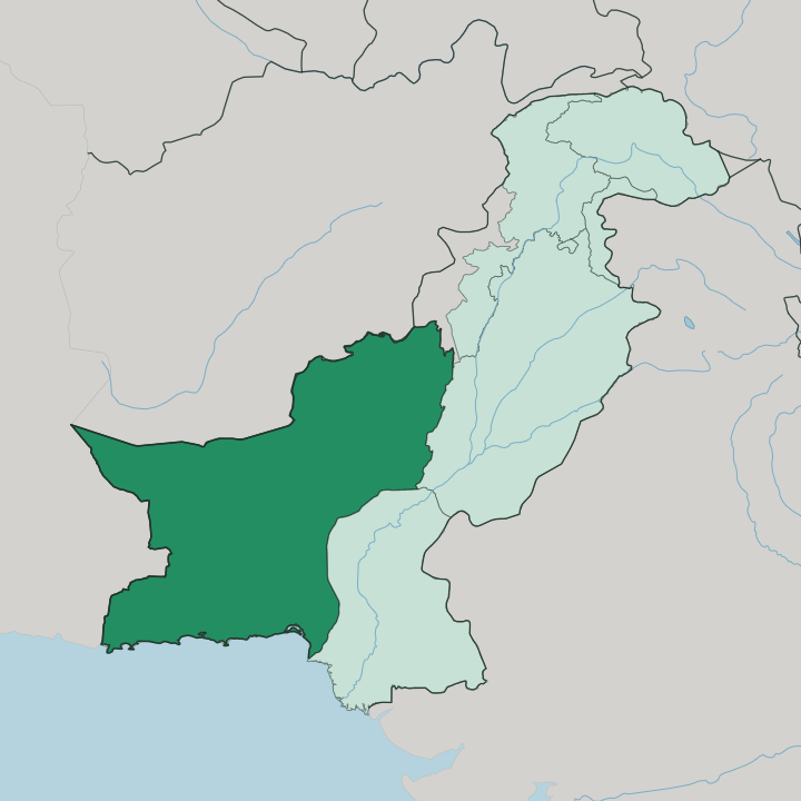 Map showing Balochistan — In Pakistan