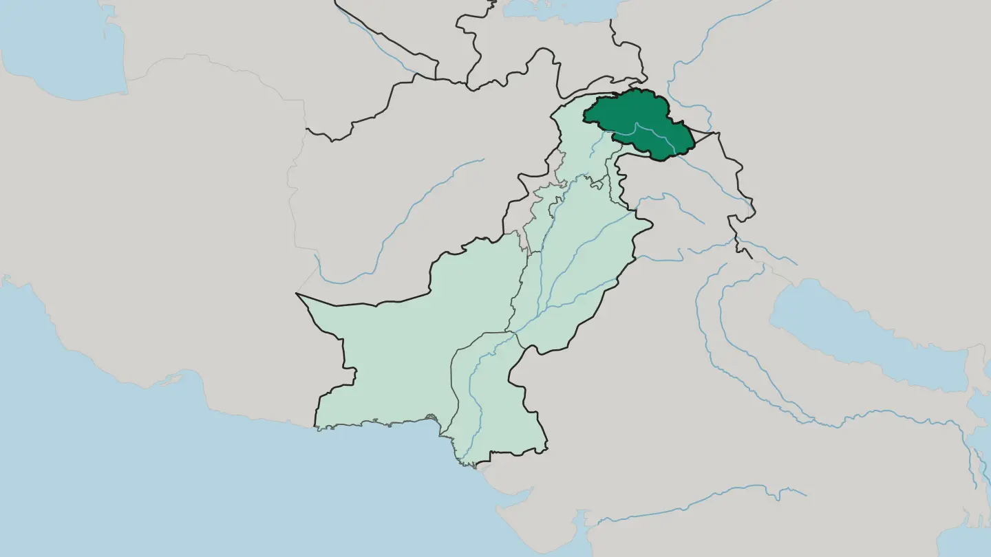 Map of Gilgit-Baltistan in Pakistan