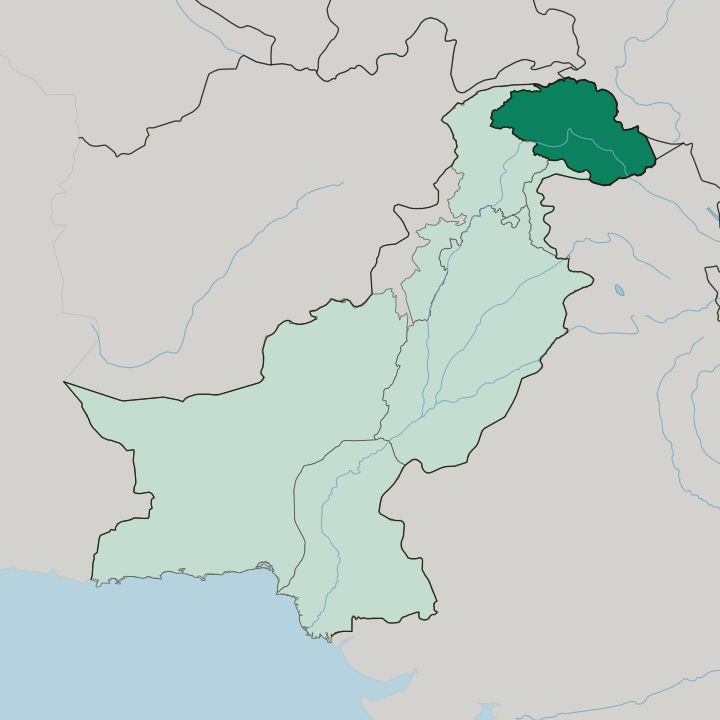 Map showing Gilgit-Baltistan — In Pakistan