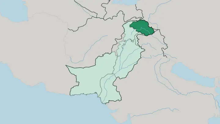 Map of Gilgit-Baltistan in Pakistan