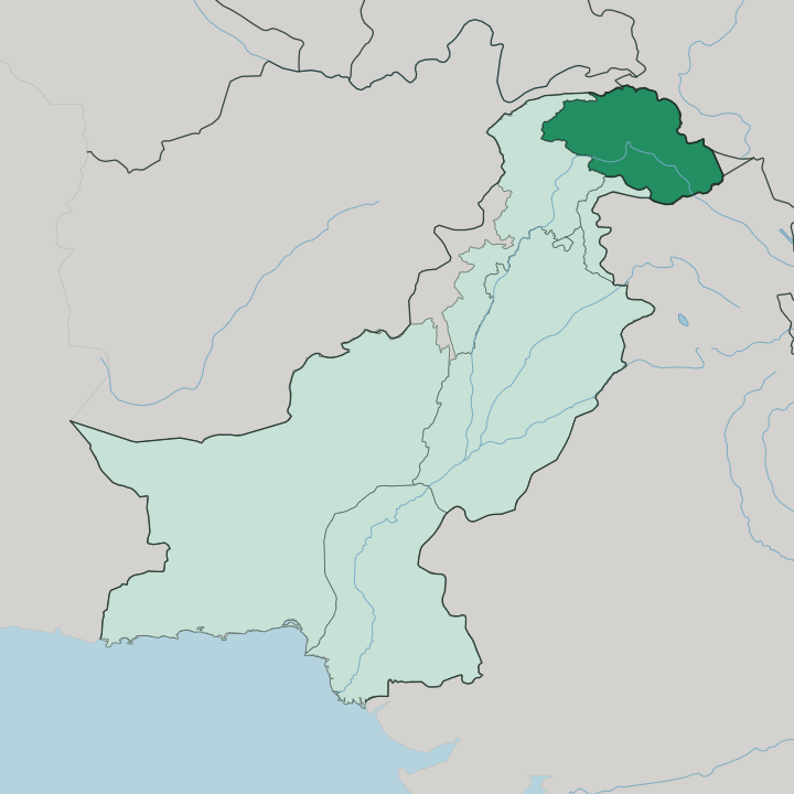 Map showing Gilgit-Baltistan — In Pakistan