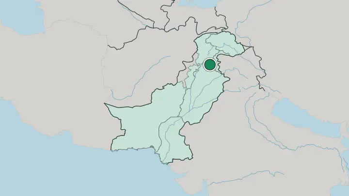 Map of Islamabad in Pakistan