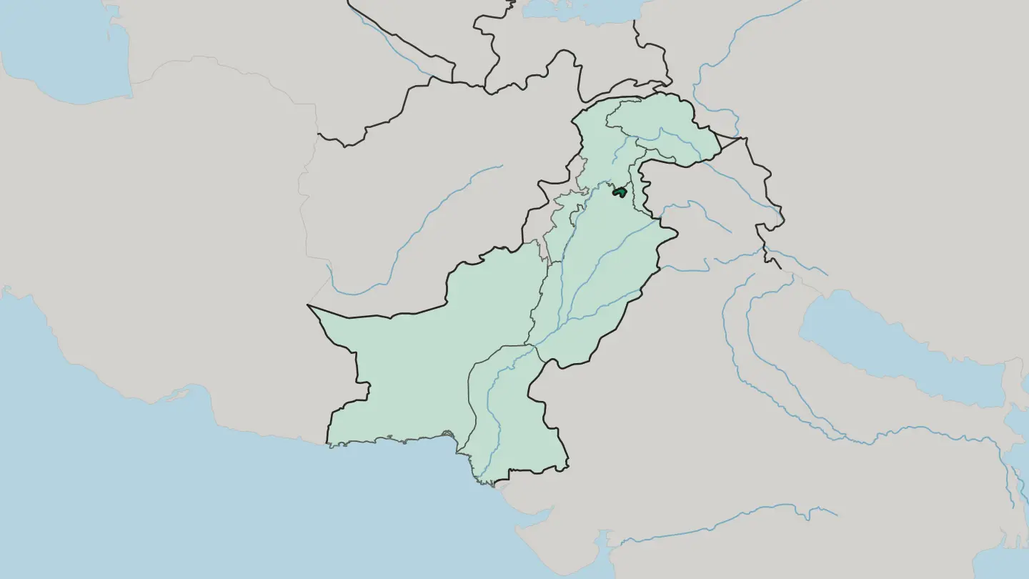 Map of Islamabad in Pakistan