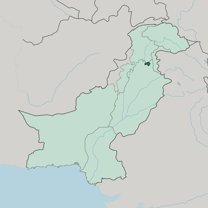 Map showing Islamabad — In Pakistan