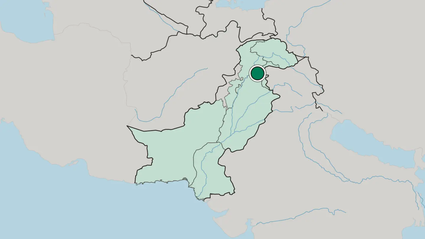 Map of Abbottabad in Pakistan