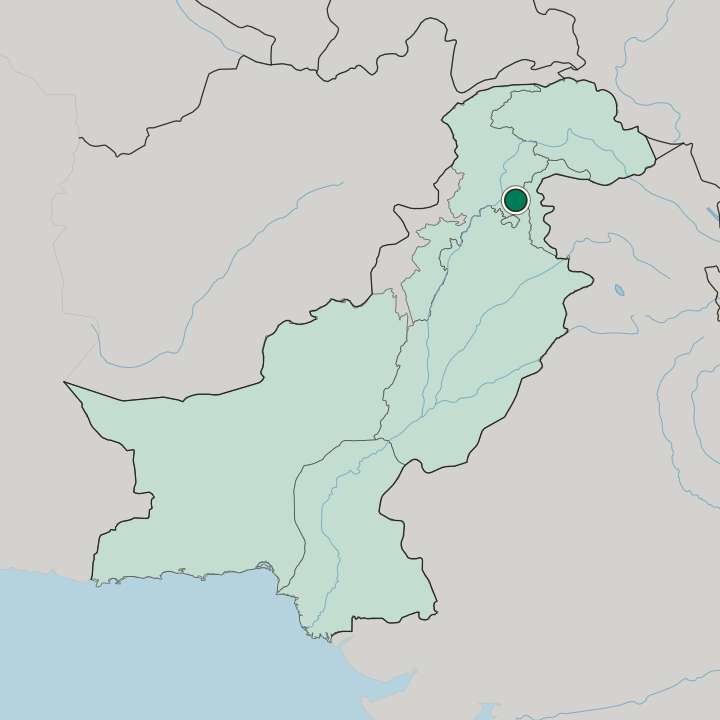 Map showing Abbottabad — In Pakistan
