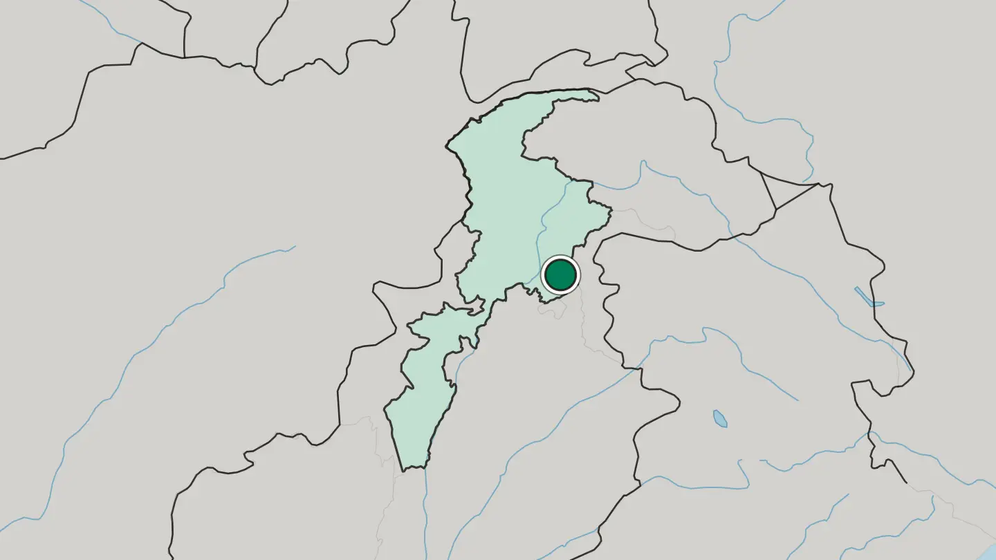 Map of Abbottabad in Pakistan
